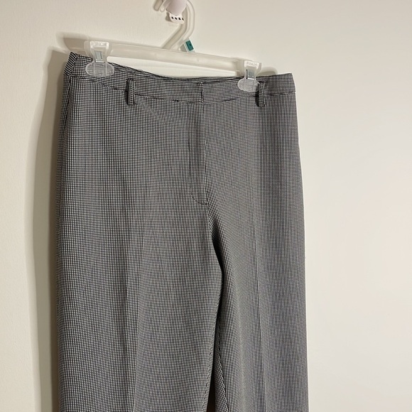 VTG 90s Career Business Pants Houndstooth Waist Trouser 10P Gray Contemporary - Picture 2 of 10